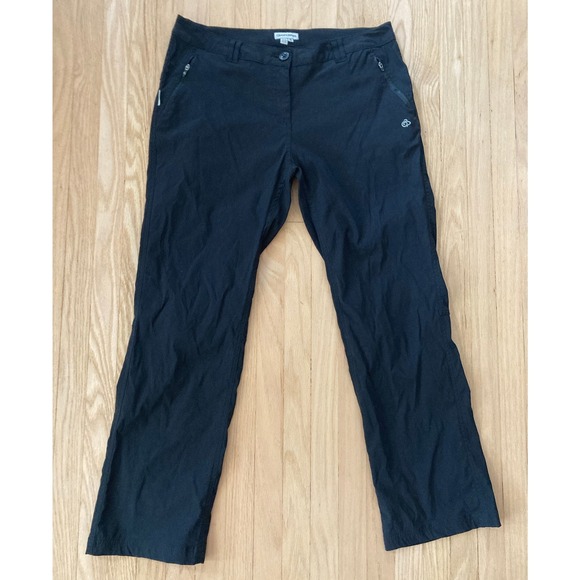 Craghoppers Pants - Craghoppers W US 10R Black Expert Kiwi Pro Stretch Trousers Hiking Outdoor Pants
